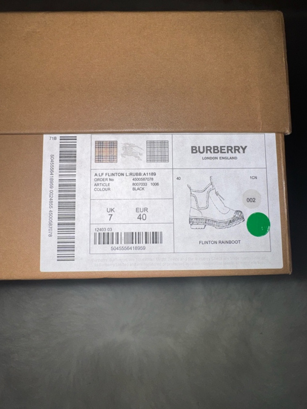 Burberry Vintage Check Neoprene Rain Boots - Picture 7 of 7